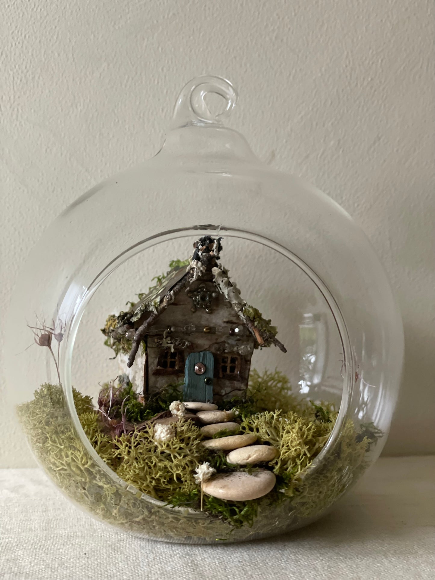 Fairy House in Glass Bauble