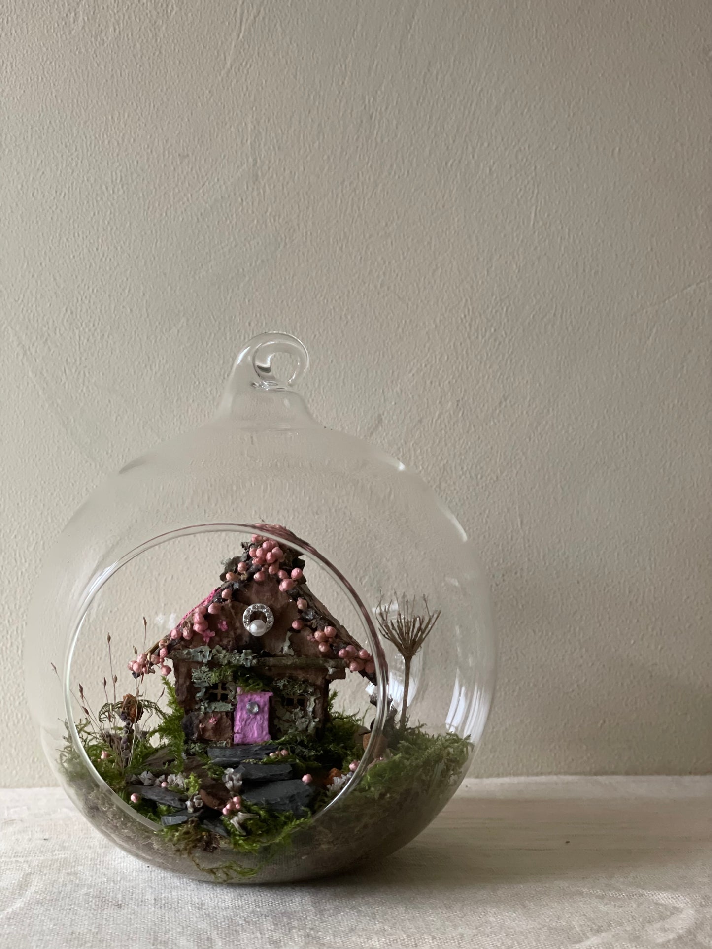 Fairy House in Glass Bauble