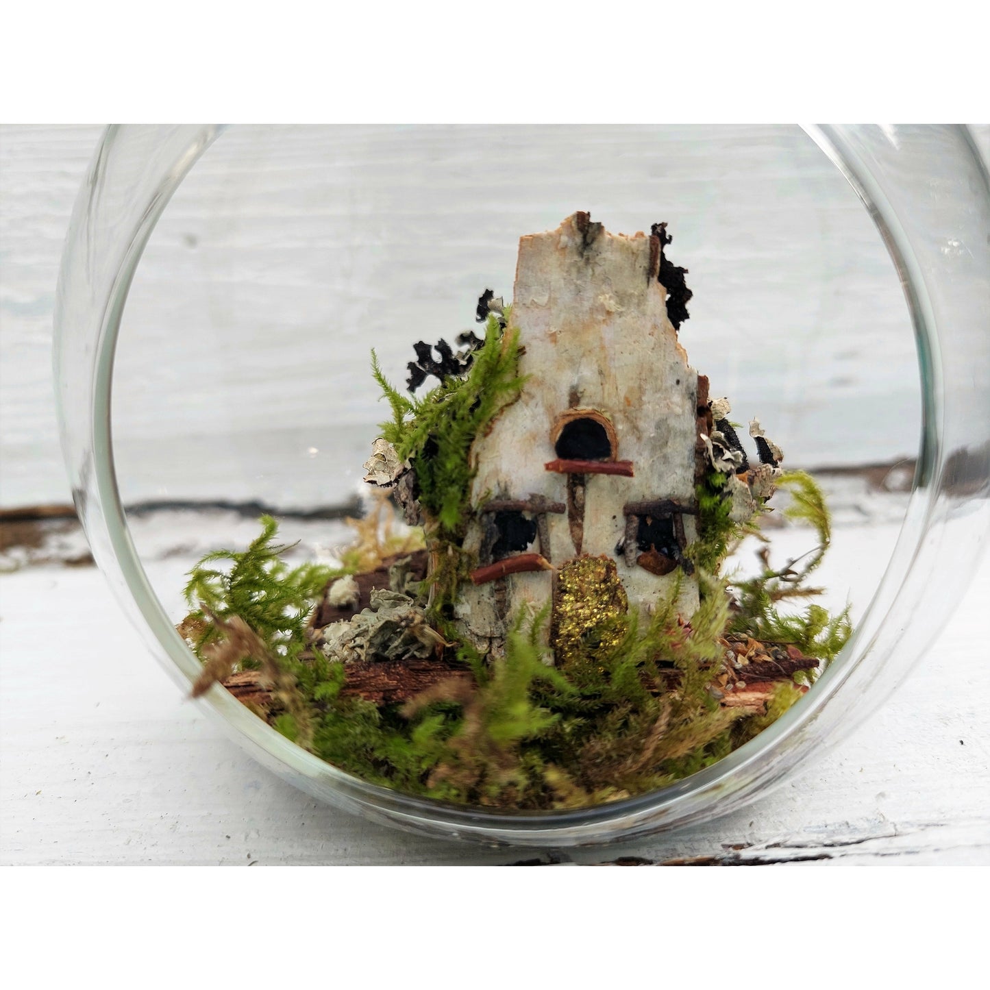 Fairy House in Glass Bauble